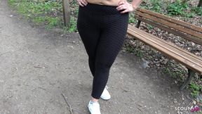 Boy Seduce German Curvy BBW Mature Kathy Deep to Suck His Dick at Public Place
