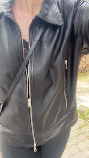 Leather jacket selfie