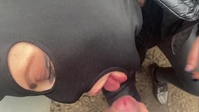 Risky Public Blowjob by the Car &ndash_ Cum on My Leather Pants &amp_ Downjacket