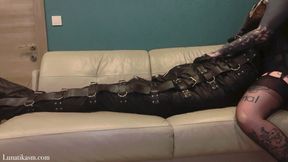 Teased Chastity in a Leather bag _Mistress Lunatika