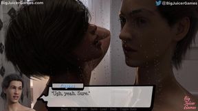 MILF mom-in-law showers with teen and eats his ass