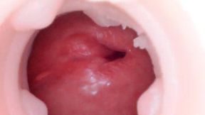 Camera deep inside pussy recorded a massive creampie