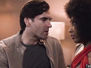 Bushy petite titted ebony mother I'd like to fuck drilled hard by her secret lover