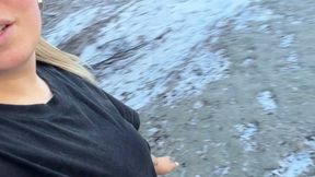 Peeing on Ice outdoors