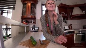 Kitchen fun with a cucumber