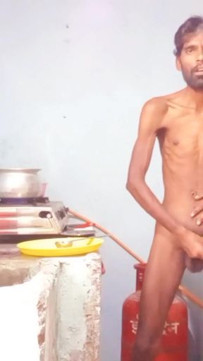 Part 3 Hot boy Rajeshplayboy993 Cooking video. Masturbating his big cock and moaning sounds   Clip 1
