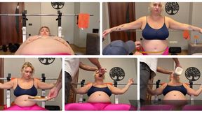 Stuffed by my personal trainer (Weight gain clip)