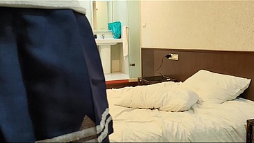 Original clip of Taiwan crossdresser sissy slut anal fuck doggy school uniform