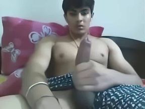 Uncut Indian Hunk Strokes His Big Cock on Webcam