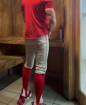 Alpha Baseball Player JockDad87 Edges in the Sauna Before a Workout