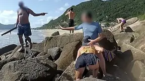 She sucks and fucks in the ass in front of everyone