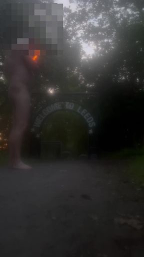 Risky nude walk from one parking space to the other half hour away stopped filming when fishmen caught me