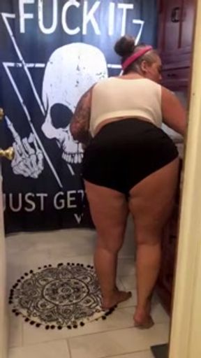 POVSmoking fetish Cork dangle curvy mom dangles cigs, big tits, THICK MILF