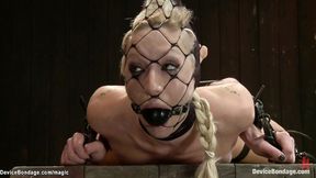 ”Strapped blonde vibed by ebony master”