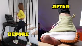 Sweaty Feet in Converse After Treadmill + Sneaker ShoeJob [HD]