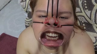 BBW BONDAGE face with cum on it