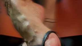 under the desk toe tease