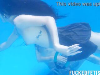 two angels pool underwater getting horny