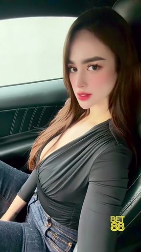 Filipina celebrity shows off her slim figure while sitting alone