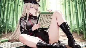 Hotty AF blonde vixen shows off her great slit uniform in a crazy black scene