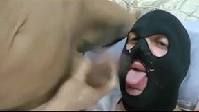 masked faggot suck, getting fucked and get the cum on mouth
