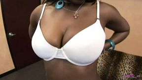 Huge Saggy Tits Ebony Vixen Sucks White Cock