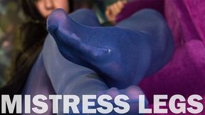 Mistress Sexy Feet Tease In Blue Pantyhose (MP4 HD)