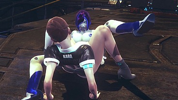 Kara Lesbian fun with Demi - Subverse & Detroit: Become Human Crossover Hentai Parody