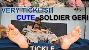 barefoot very ticklish soldier Geri