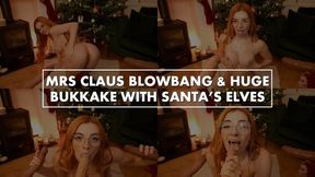 Mrs Claus Blowbang and Huge Bukkake with Santa's Elves