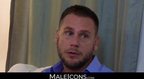MaleIcons.com - Beefy stud's stroking session while fucking tight ass with big cock a