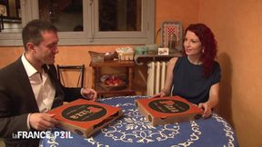 Slutty French Redhead Delivers Pizza and Pussy