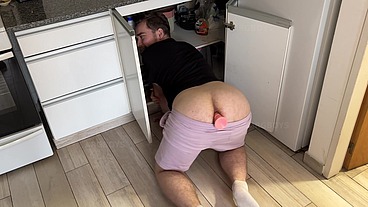 HUGE Dildo inside Big Ass