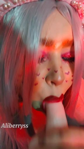 E-girl Sucking and Licking Your Balls