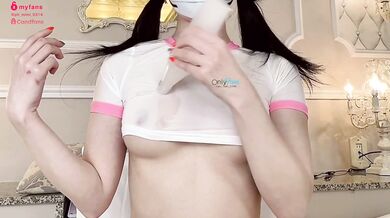 wet and messy. A Japanese amateur woman orgasms alone while wearing a popular Japanese loungewear br