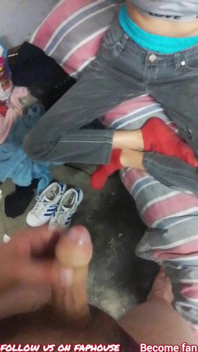 Step Daughter Jerks Her Step Dads Hard Cock to Big for Her Tiny Small Petite 18 Year Old Vergin Pussy