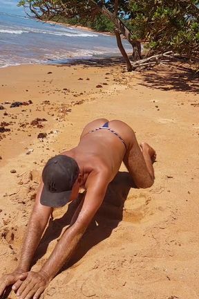 Ladysilva femboy pretty slut on the beach in bikini