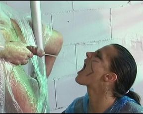 German Couple in Rain Jackets Having so Much Fun in Pee Session