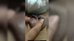 Cheating wife shows off dripping pussy during live video call