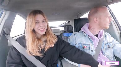 Redhead Hitchhiker Rides Hard For Her Fare
