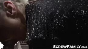 ”Hot step gilf Belinda Bee & family cum together at a swingers club”