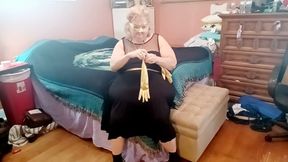 Satin Gold Gloves Fetish Play BBW Style