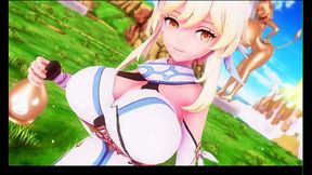 3D Breast Expansion Blonde Huge Tits lactation POV wSound added