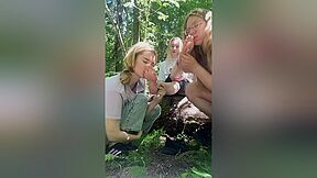 Blonde Gets Her Feet And Socks Sniffed By Her Slutty Girlfriends In Th