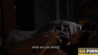 SISPORN. Man spends unforgettable night with scared and excited stepsis