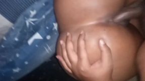 Sideways Quicky Creampie. He Kept Fingering My Ass