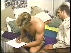 Hunk blonde dude with good appetite loves to taste nice cock