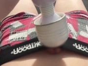 パンツの上から電マオナニー♡ドクドク精液溢れた　Hands-on electric massager masturbation over pants
