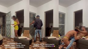 entregador do ifood nao resistiu e foi seduzido pela hotwife enquanto o corno filmava tudo escondido
