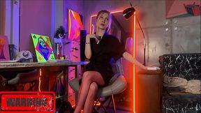 Bratty babe uses huge black dildo on her cute ass